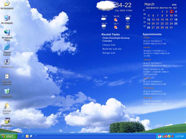 PlainSight Desktop Calendar screen shot